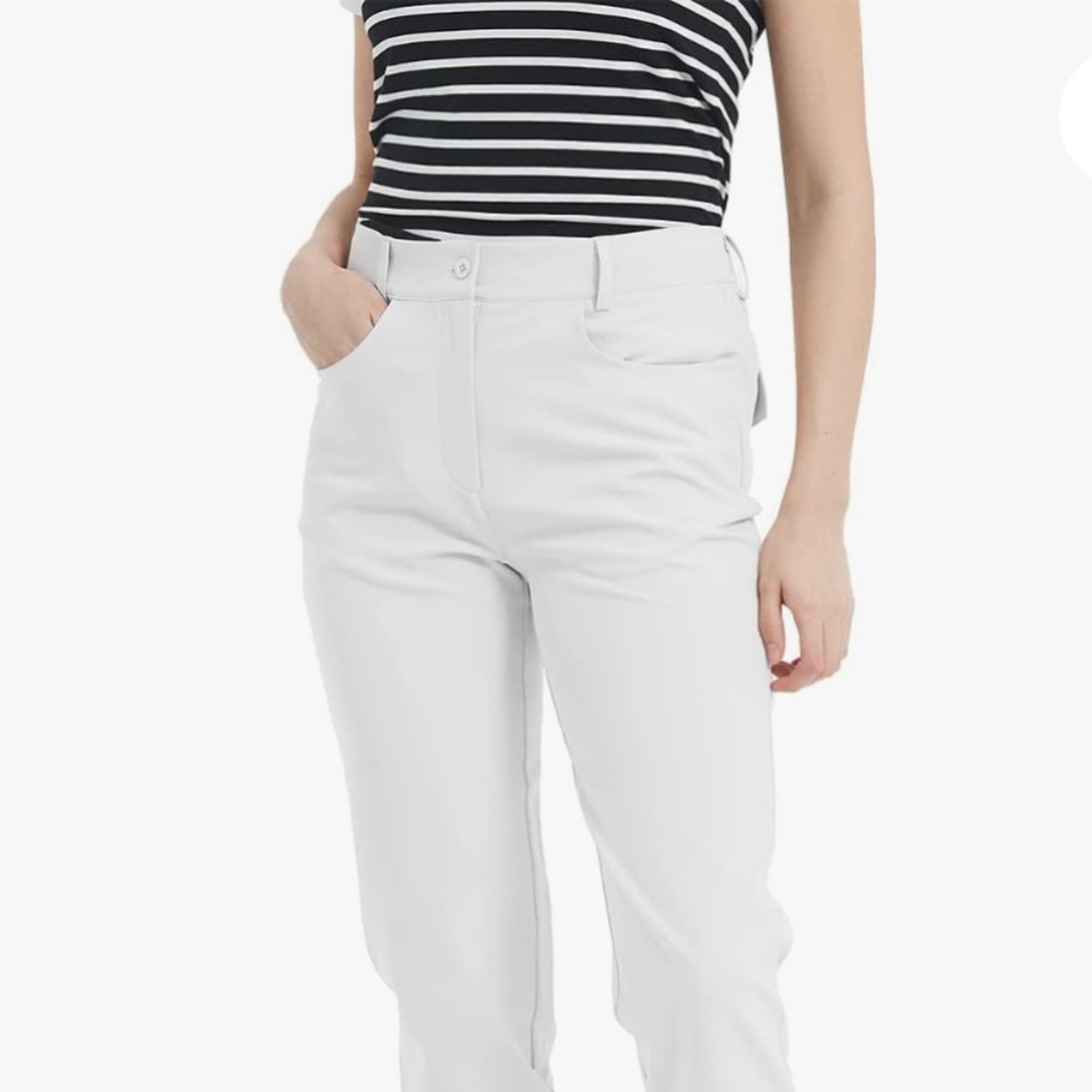 QBK Lightweight, Stretchy, High Waisted White Golf Pants Women's XXL